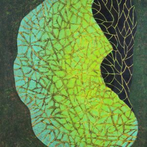 Green leaf, paintings oil on canvas by Jolanta Johnsson