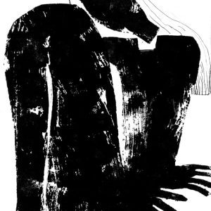 Drawing by Jolanta Johnsson, Woman shadow - 4