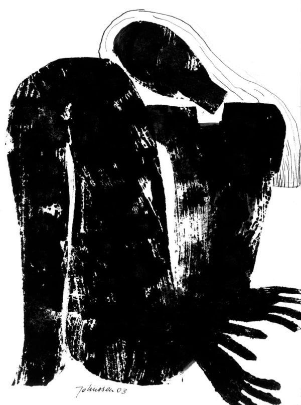 Drawing by Jolanta Johnsson, Woman shadow - 4