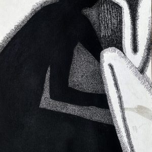 Hidden lover, black and white drawing by Jolanta Johnsson